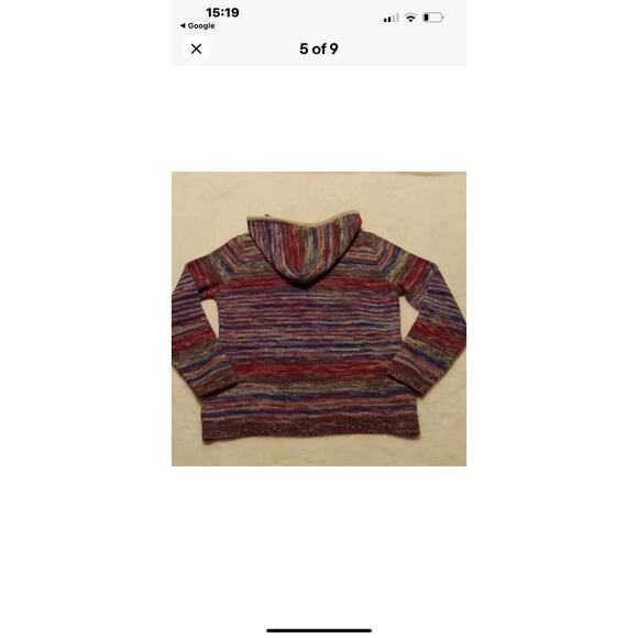 Venus Hoodie Sweater Pouch Pockets Multi color Medium Hooded Knit - Picture 5 of 9